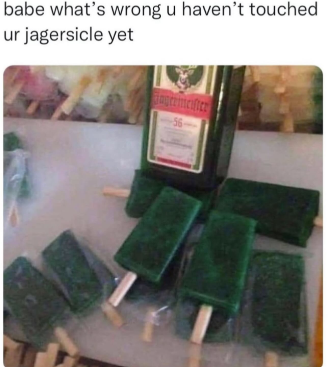 babe what's wrong u haven't touched ur jagersicle yet Gagerincfice 56