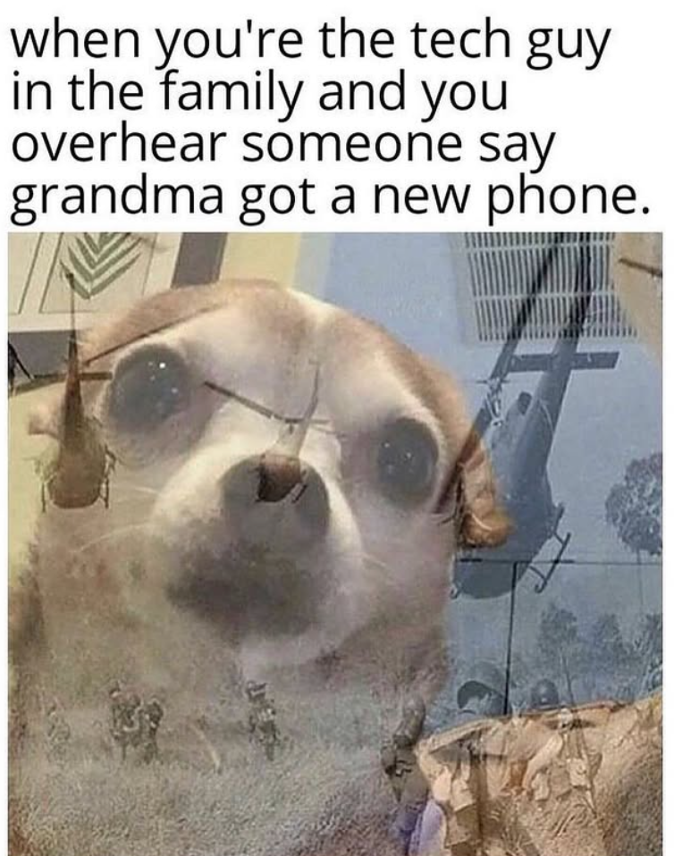 when you're the tech guy in the family and you overhear someone say grandma got a new phone.