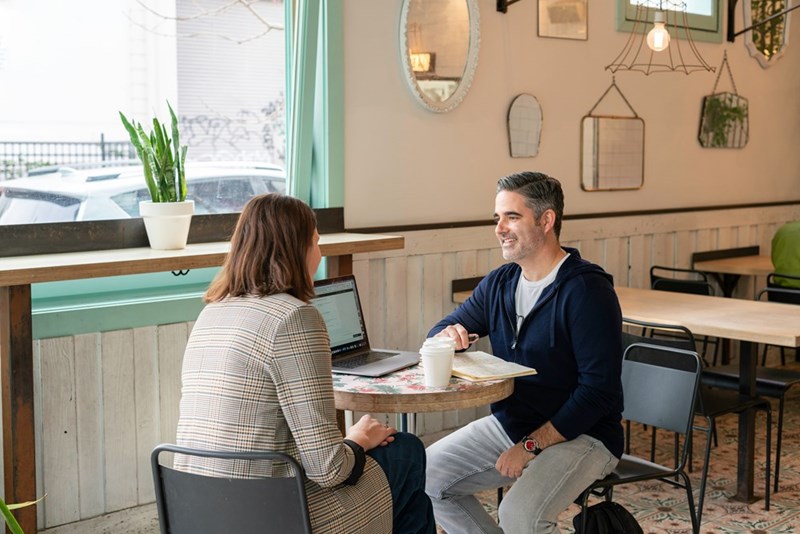 A man interviews for a restaurant job