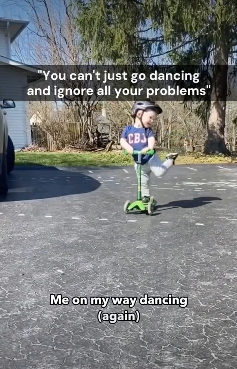 "You can't just go dancing and ignore all your problems" CB Me on my way dancing (again)