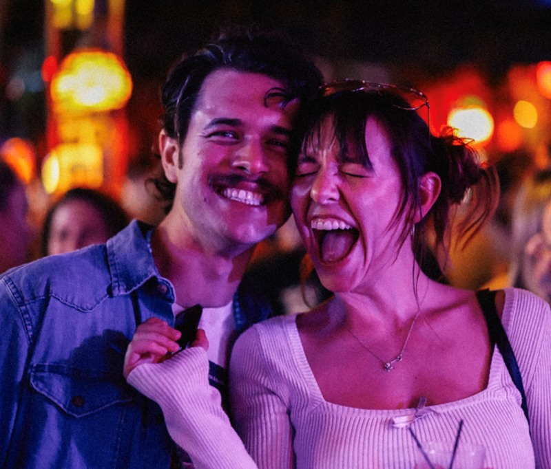 A young couple during a night out