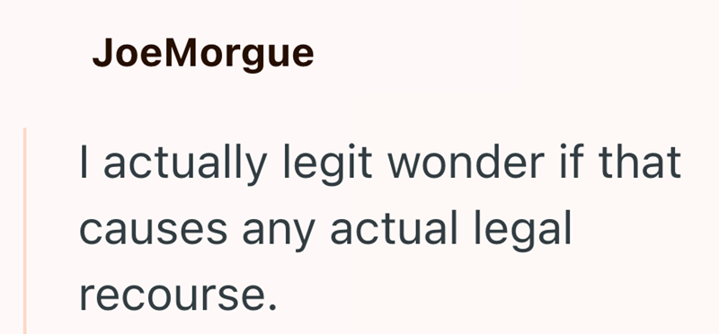 Joe Morgue I actually legit wonder if that causes any actual legal recourse.