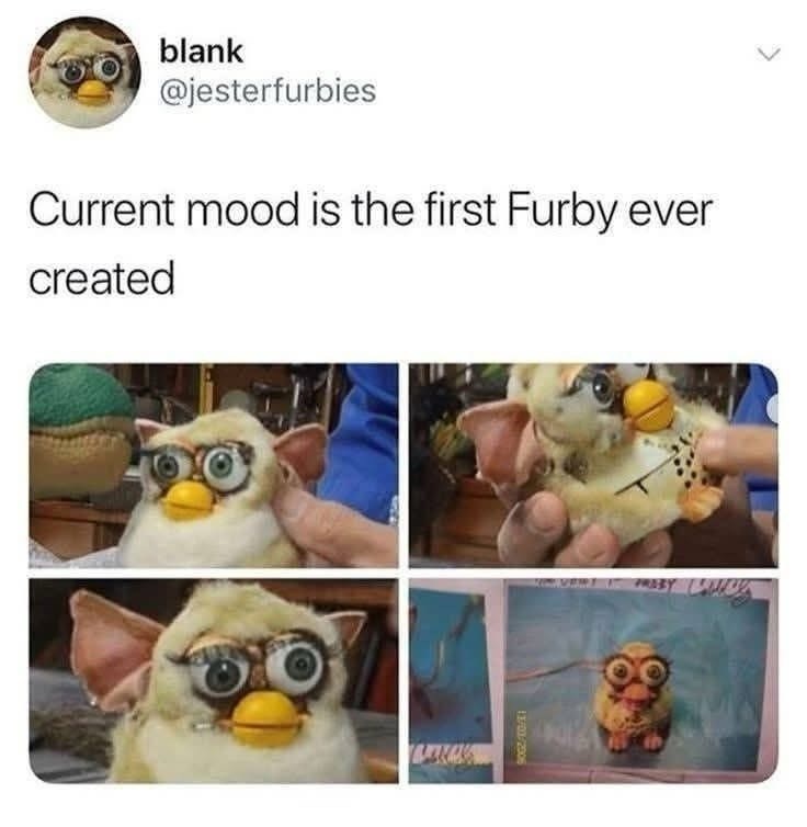 blank @jesterfurbies Current mood is the first Furby ever created 13/03/2006