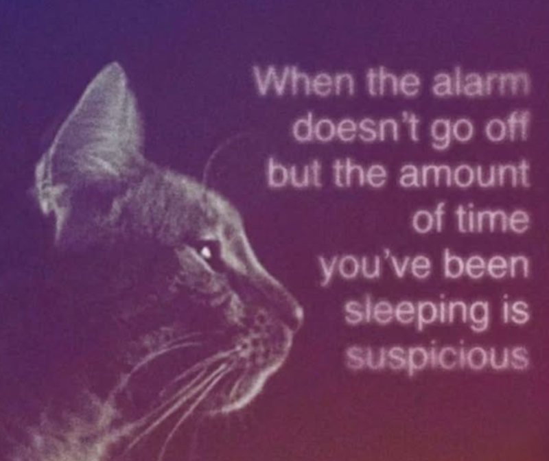 When the alarm doesn't go off but the amount of time you've been sleeping is suspicious