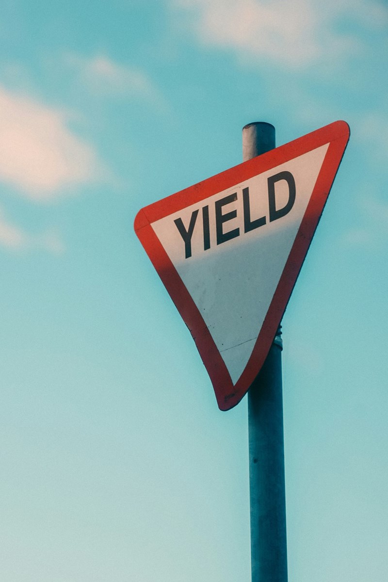 A yield sign.