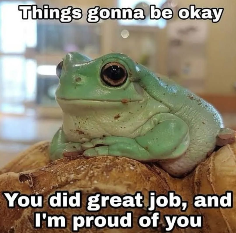 Things gonna be okay You did great job, and I'm proud of you
