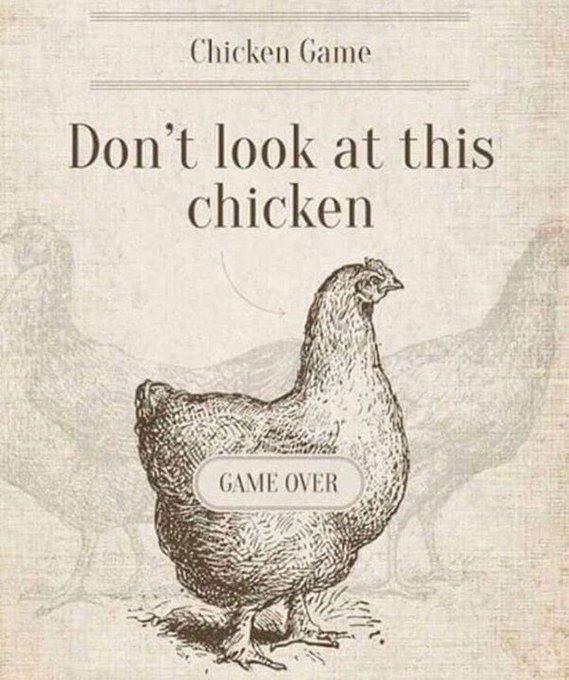 Chicken Game Don't look at this chicken GAME OVER