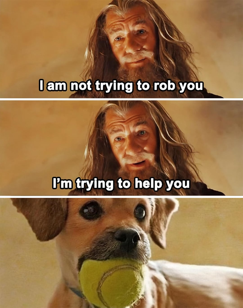 I am not trying to rob you I'm trying to help you