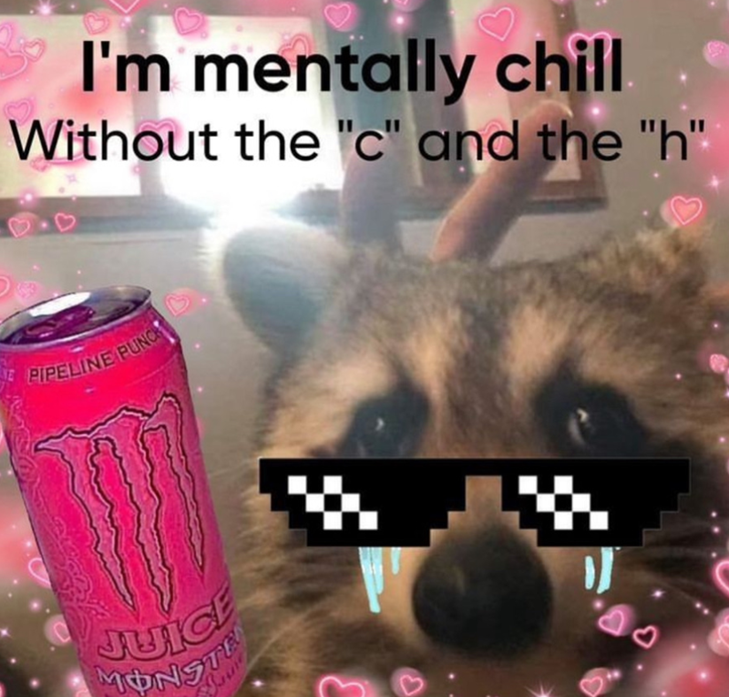 NE I'm mentally chill Without the "c" and the "h" PIPELINE PUNC JUICE MONSTE