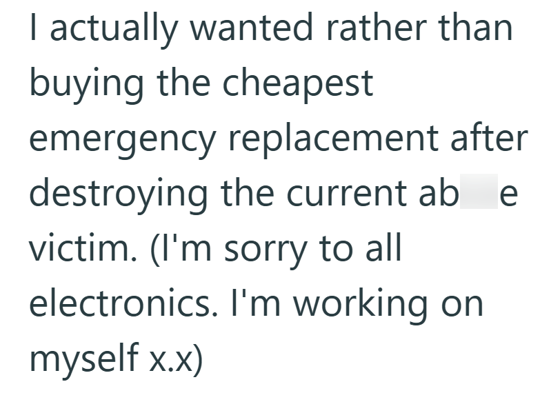 I actually wanted rather than buying the cheapest emergency replacement after destroying the current ab e victim. (I'm sorry to all electronics. I'm working on myself x.x)