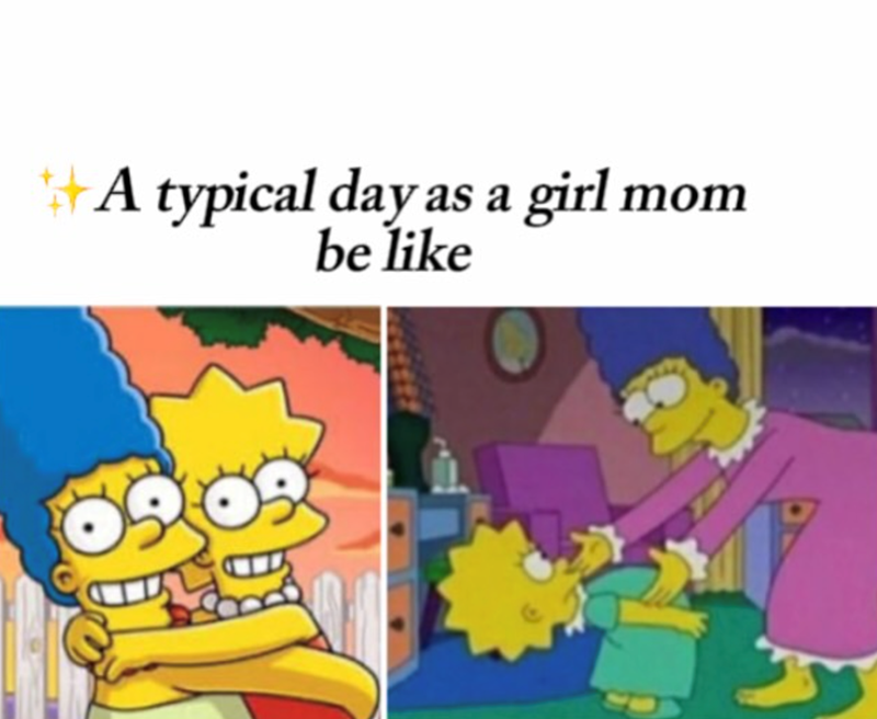A typical day as a girl mom be like