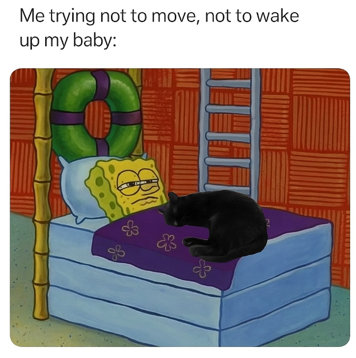 Me trying not to move, not to wake up my baby: 2