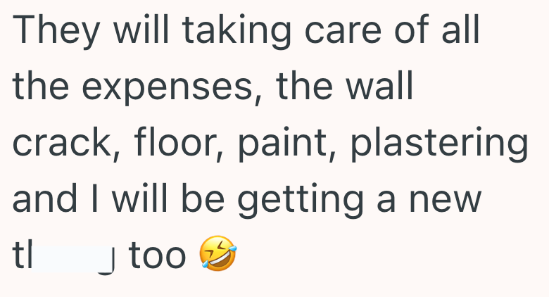 They will taking care of all the expenses, the wall crack, floor, paint, plastering and I will be getting a new tl J too