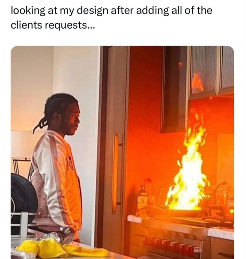 looking at my design after adding all of the clients requests...