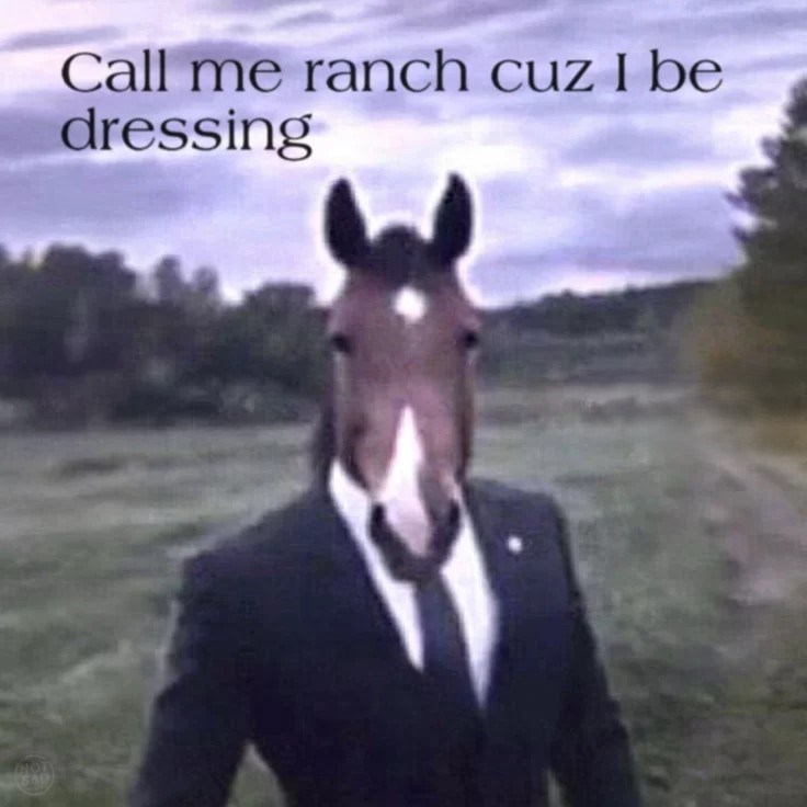 Call me ranch cuz I be dressing NOT SAD TURN