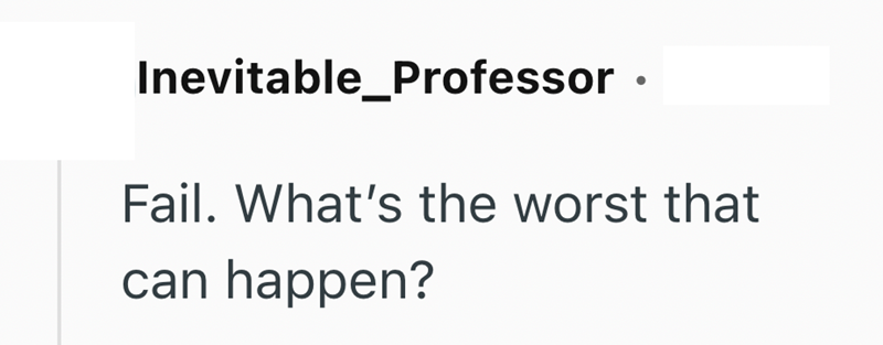 Inevitable_Professor. Fail. What's the worst that can happen?
