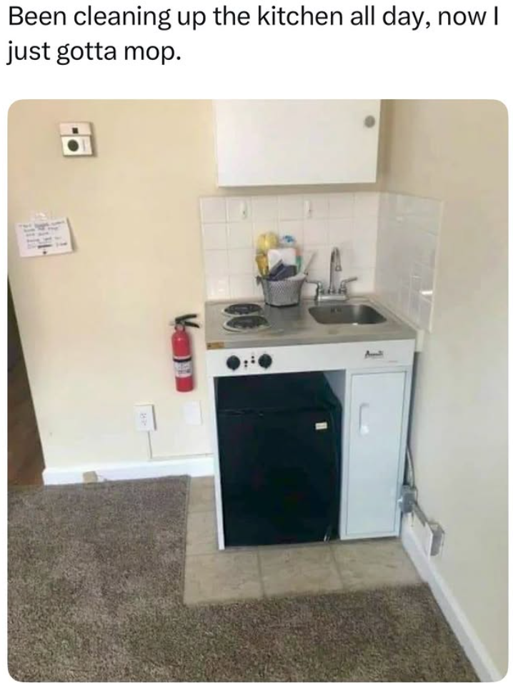 Been cleaning up the kitchen all day, now I just gotta mop.
