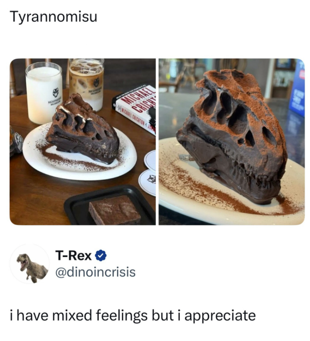 Tyrannomisu MICHAEL CHICHT UNICATION T-Rex @dinoincrisis i have mixed feelings but i appreciate