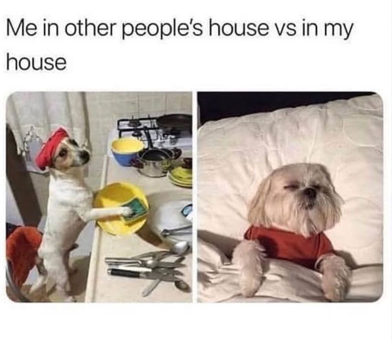 Me in other people's house vs in my house