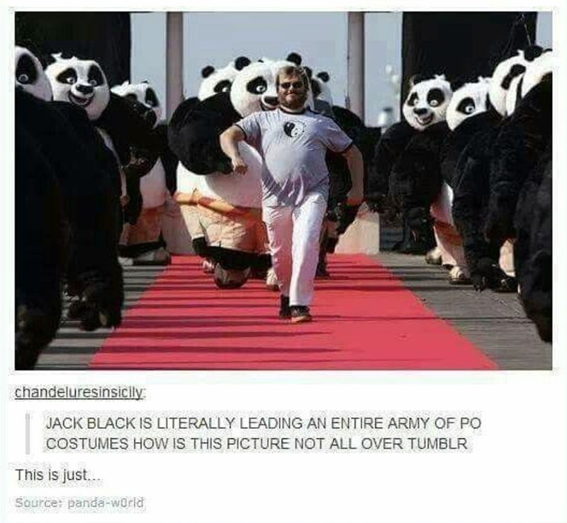 chandeluresinsicily: JACK BLACK IS LITERALLY LEADING AN ENTIRE ARMY OF PO COSTUMES HOW IS THIS PICTURE NOT ALL OVER TUMBLR This is just... Source: panda-world