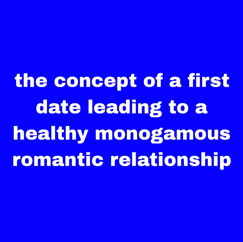 the concept of a first date leading to a healthy monogamous romantic relationship