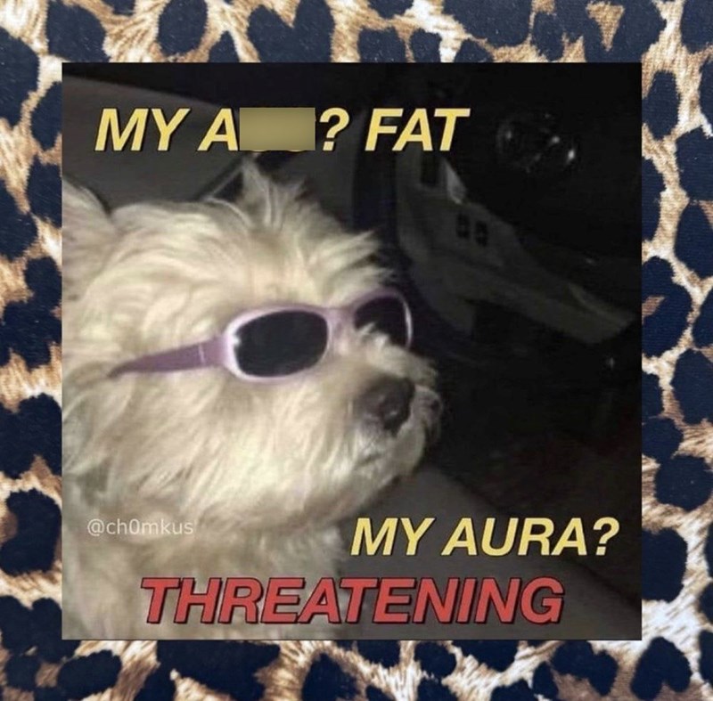 MY A ? FAT @ch0mkus MY AURA? THREATENING