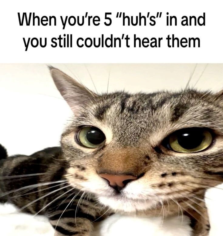 When you're 5 "huh's" in and you still couldn't hear them