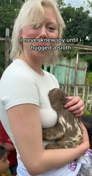 i never knew joy until i hugged a sloth