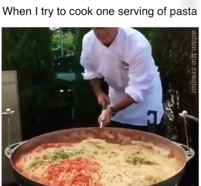 0:04 When I try to cook one serving of pasta adam.the.creator ง