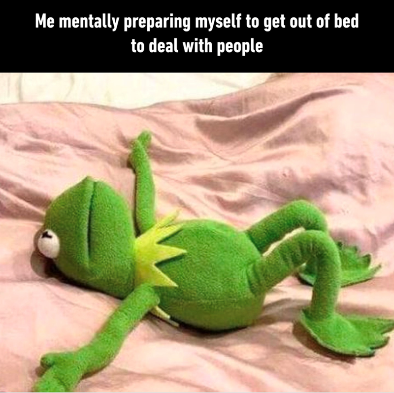Me mentally preparing myself to get out of bed to deal with people