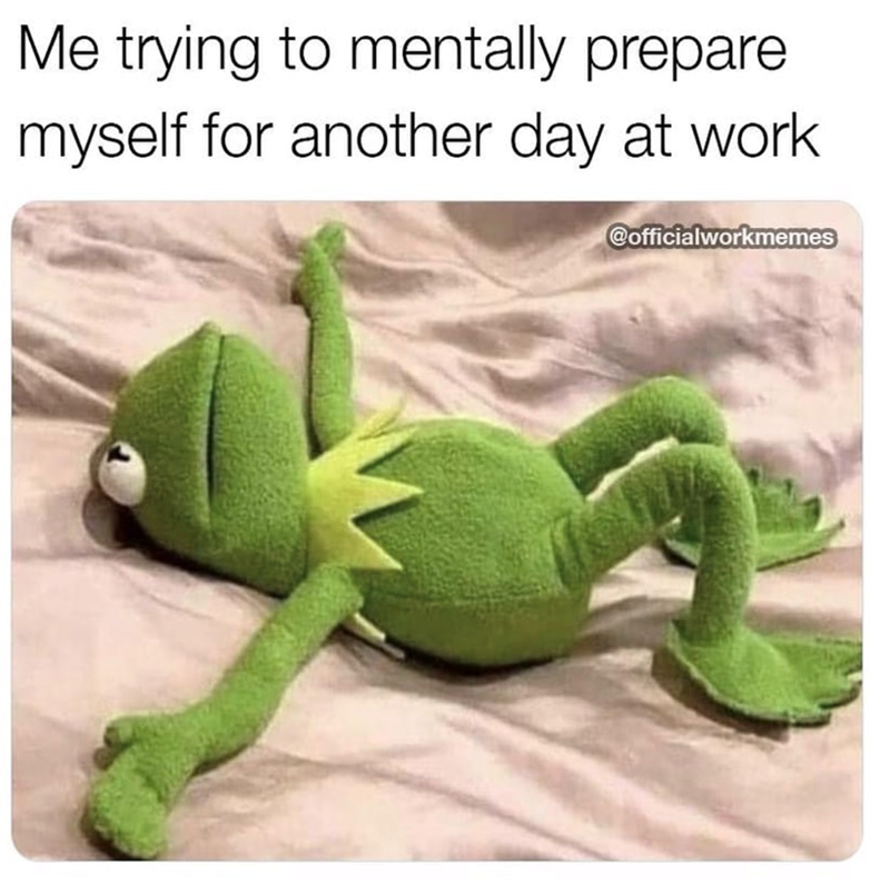 Me trying to mentally prepare myself for another day at work @officialworkmemes