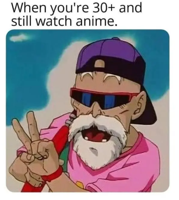 When you're 30+ and still watch anime.