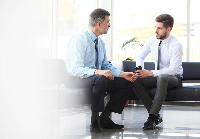A meeting between two menA meeting between two men