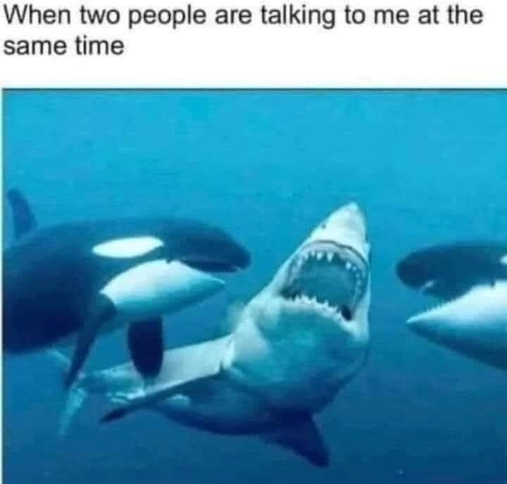 When two people are talking to me at the same time