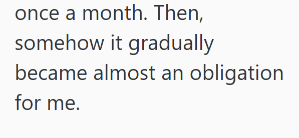 once a month. Then, somehow it gradually became almost an obligation for me.