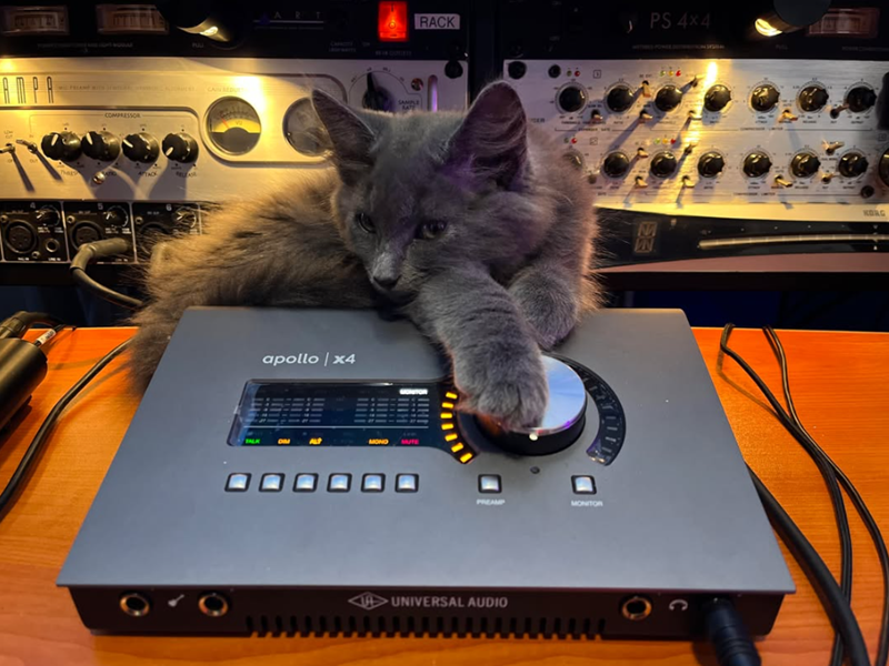 COMPRESSOR PULI RELEASE CAN SEDUES apollo/x4 WE IN CUTLETS SAMPLE MONO MUTE RACK PREAMP UNIVERSAL AUDIO MONITOR ار PS 4x4 NA IN KORG