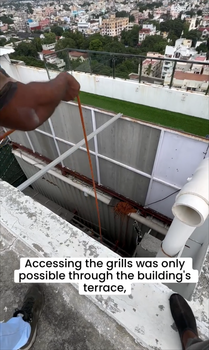 7 Accessing the grills was only possible through the building's terrace,