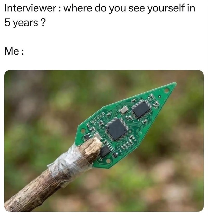 Interviewer: where do you see yourself in 5 years? Me: