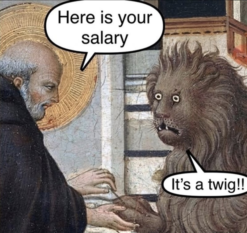 Here is your salary 00 It's a twig!!