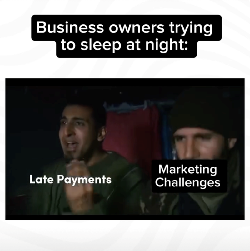 Business owners trying to sleep at night: Late Payments Marketing Challenges