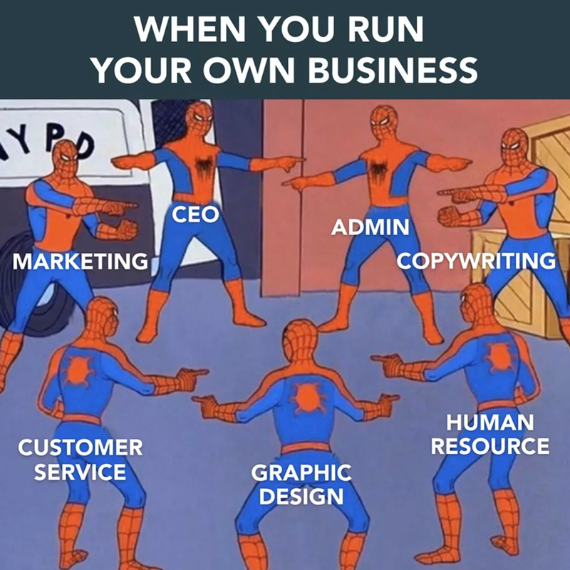 YPO WHEN YOU RUN YOUR OWN BUSINESS CEO ADMIN MARKETING COPYWRITING CUSTOMER SERVICE HUMAN RESOURCE GRAPHIC DESIGN