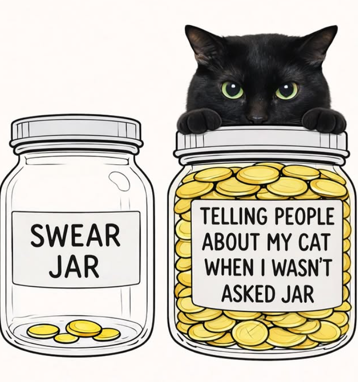 TELLING PEOPLE SWEAR ABOUT MY CAT JAR WHEN I WASN'T ASKED JAR