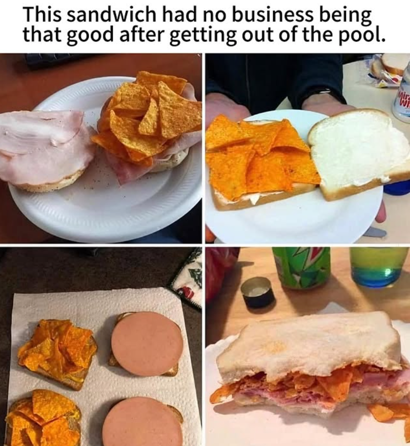 This sandwich had no business being that good after getting out of the pool. Mira WF