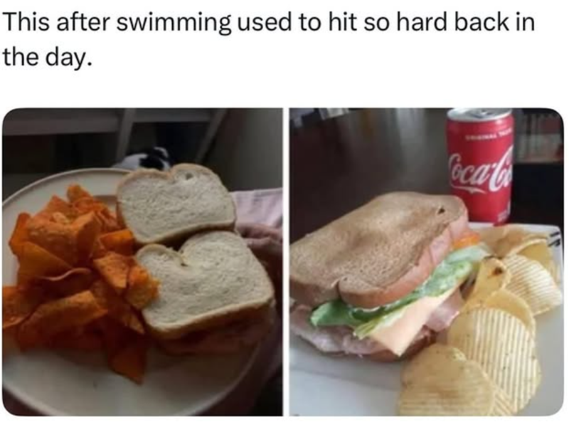 This after swimming used to hit so hard back in the day. Coca-Co