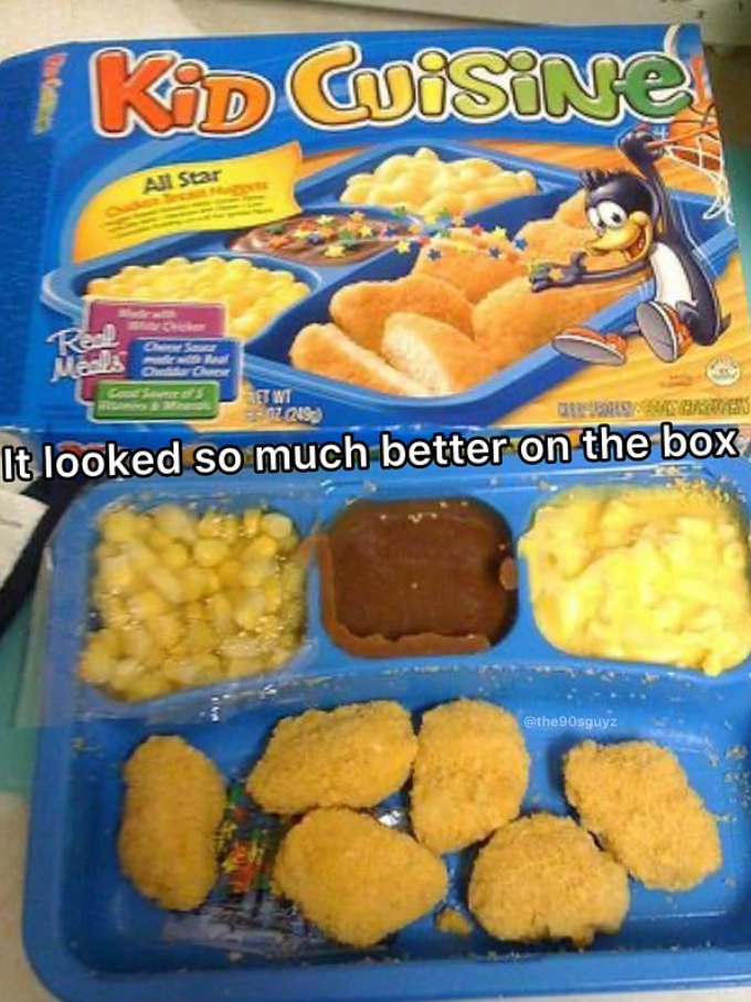 Kid Cuisine All Star Real Meals May Cricker Chiese Souse madic with Real Chudidar Check & Minera ET WT 0Z (249) It looked so much better on the box @the90sguyz