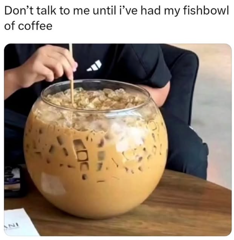 721 Don't talk to me until i've had my fishbowl of coffee