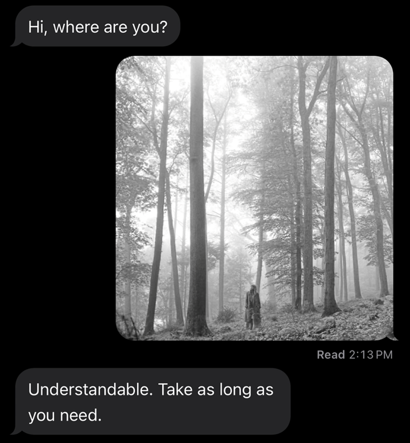 Hi, where are you? Understandable. Take as long as you need. Read 2:13 PM