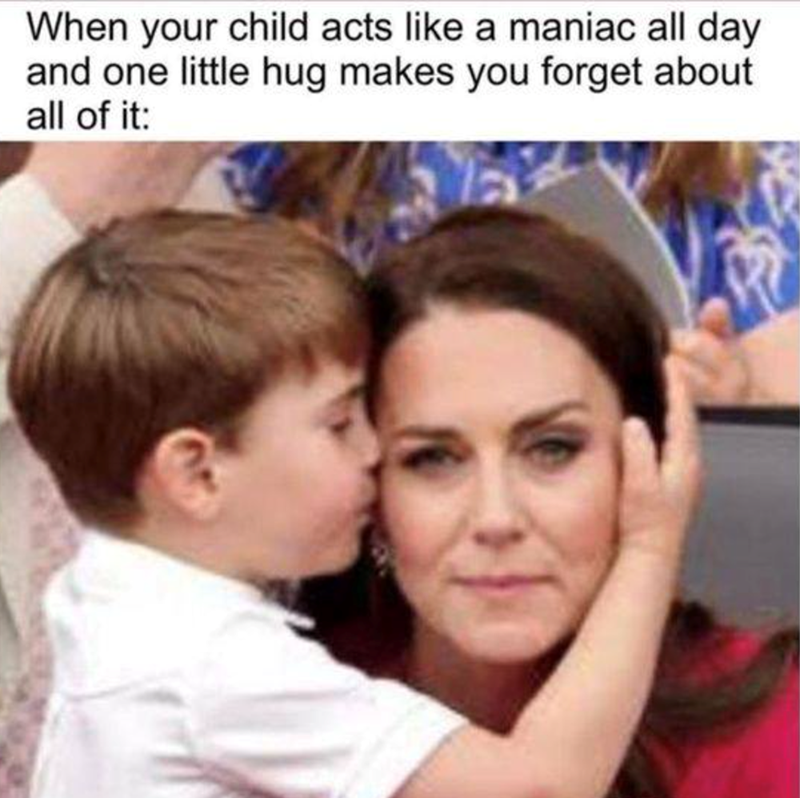 When your child acts like a maniac all day and one little hug makes you forget about all of it: