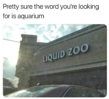 Pretty sure the word you're looking for is aquarium LIQUID ZOO D