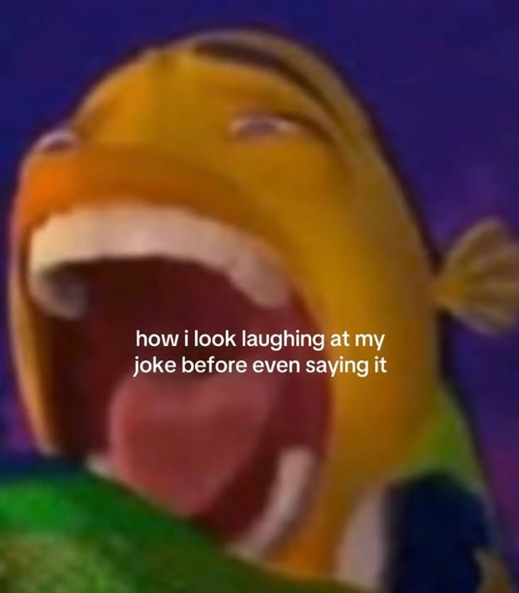 how i look laughing at my joke before even saying it